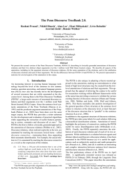 The Penn Discourse TreeBank 2.0. - Penn Engineering