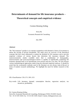 Determinants of demand for life insurance products