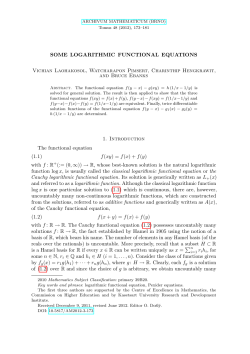 Some logarithmic functional equations