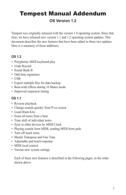 Tempest Manual Addendum - Dave Smith Instruments