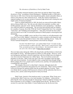 The Adventures of Huckleberry Finn by Mark Twain “All modern