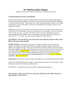 Martin Luther King Jr - Missoula County Public Schools