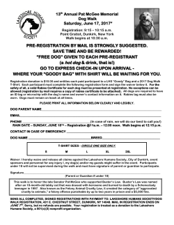 Dog Walk 2017 Registration Form