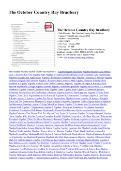 The October Country Ray Bradbury