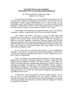 THE PRACTICE OF LAW IN QUEBEC - The Law Society of Upper