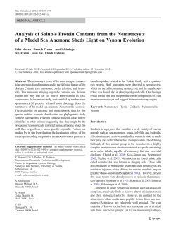 Analysis of Soluble Protein Contents from the Nematocysts of a