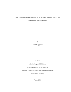 Conceptual Understanding of Fractions and Decimals for Fourth