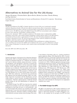 Alternatives to Animal Use for the LAL-Assay