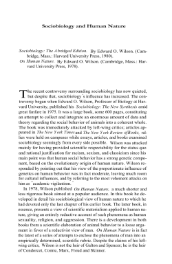 Sociobiology and Human Nature