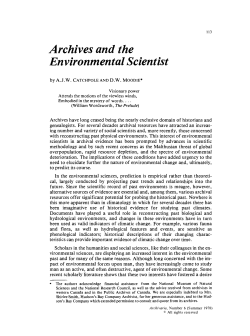 Archives and the Environmental Scientist