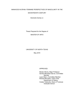 Manhood in Spain: Feminine Perspectives of Masculinity in the