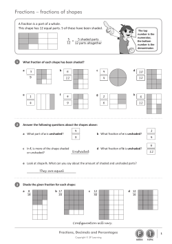 Fractions, Decimals and Percentages
