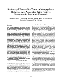 Schizotypal Personality Traits in Nonpsychotic