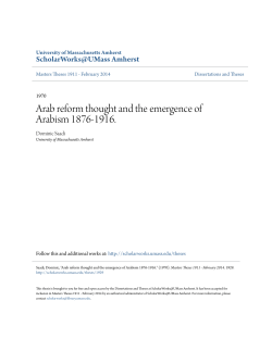Arab reform thought and the emergence of Arabism 1876