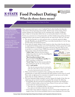 MF3204 Food Product Dating: What Do Those