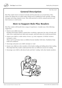 Yr 1 Role Play Readers - Burrendah Primary School