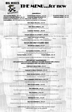 THE MENU&hellip;for now - Big Mike`s Speakeasy