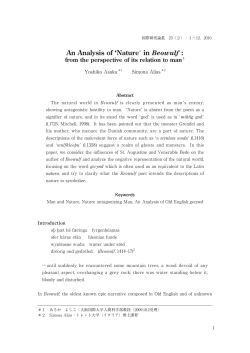 An Analysis of `Nature` in Beowulf