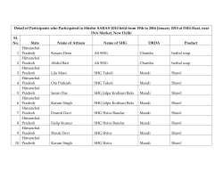 Detail of Participants who Participated in Shishir SARAS