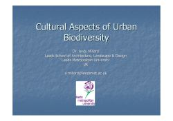 Cultural Aspects of Urban Biodiversity