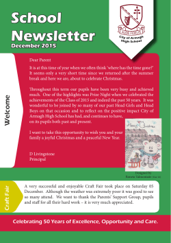 School Newsletter - City of Armagh High School