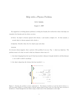 A Solution to a Physics Problem