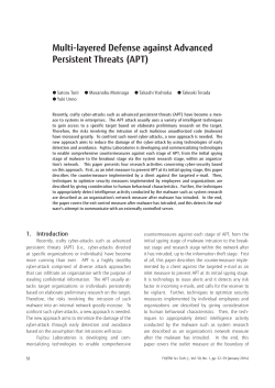 Multi-layered Defense against Advanced Persistent Threats