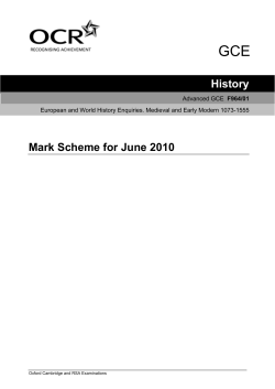 Mark scheme - Unit F964 - European and world history