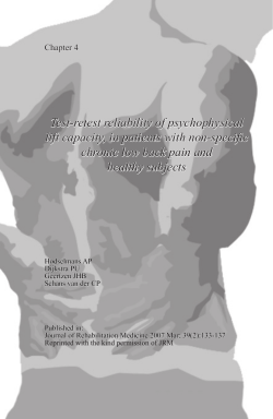 Test-retest reliability of psychophysical lift