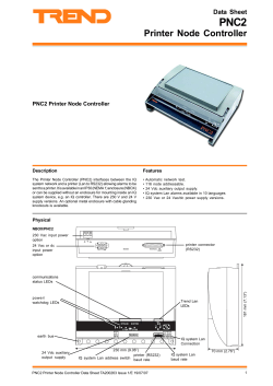 PNC2 Printer Node Controller Data Sheet