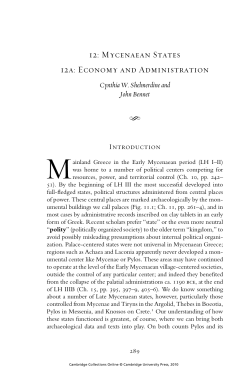 12: Mycenaean States 12a: Economy and Administration