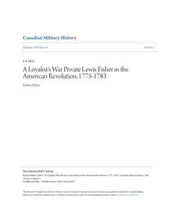 A Loyalist`s War Private Lewis Fisher in the American Revolution