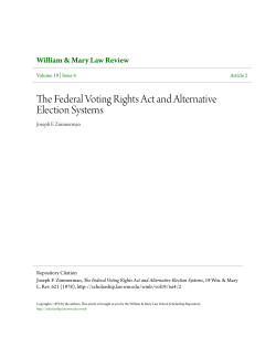 The Federal Voting Rights Act and Alternative Election Systems