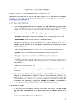 Terms Of Use - Small World Inspections