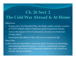 Explain how the Marshall Plan, the Berlin airlift