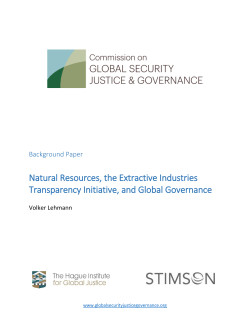Natural Resources, the Extractive Industries