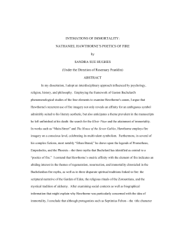 INTIMATIONS OF IMMORTALITY: NATHANIEL HAWTHORNE`S