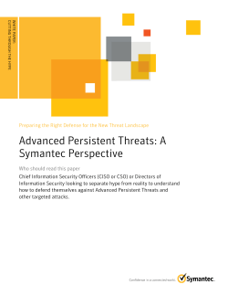 Symantec White Paper - Advanced Persistent Threats: A Symantec
