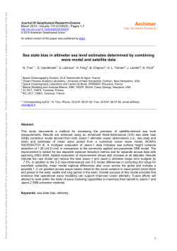 Sea state bias in altimeter sea level estimates - Archimer