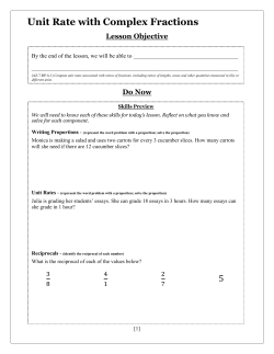 Unit Rate with Complex Fractions