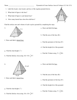 Name P 1. Label the height, slant height, and 2. What kind of figure