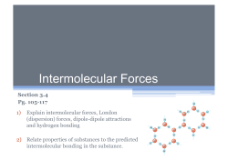 Intermolecular Forces - Buck Mountain Central School