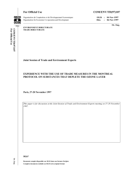 For Official Use COM/ENV/TD(97)107