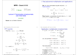 MPRI &ndash; Cours 2-12-2 Lecture II: Factorization of polynomials over