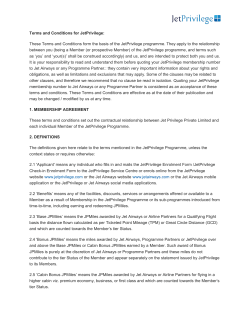Terms and Conditions for JetPrivilege: These Terms and Conditions
