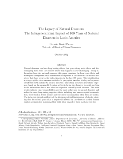 The Legacy of Natural Disasters: The Intergenerational Impact of