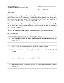 METRiC MEASUREmENTS