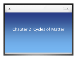 Chapter 2 Cycles of Matter - Buck Mountain Central School