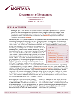 Summer 2015 - Missoula - College of Humanities and Sciences