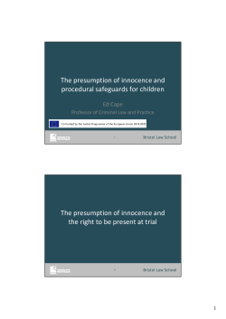 The presumption of innocence and procedural safegaurds for children